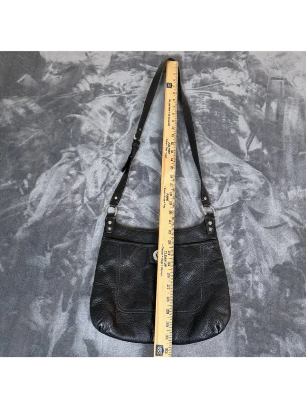 COACH Penelope Crossbody Purse Shoulder Bag Pebbled Leather Black Adjustable